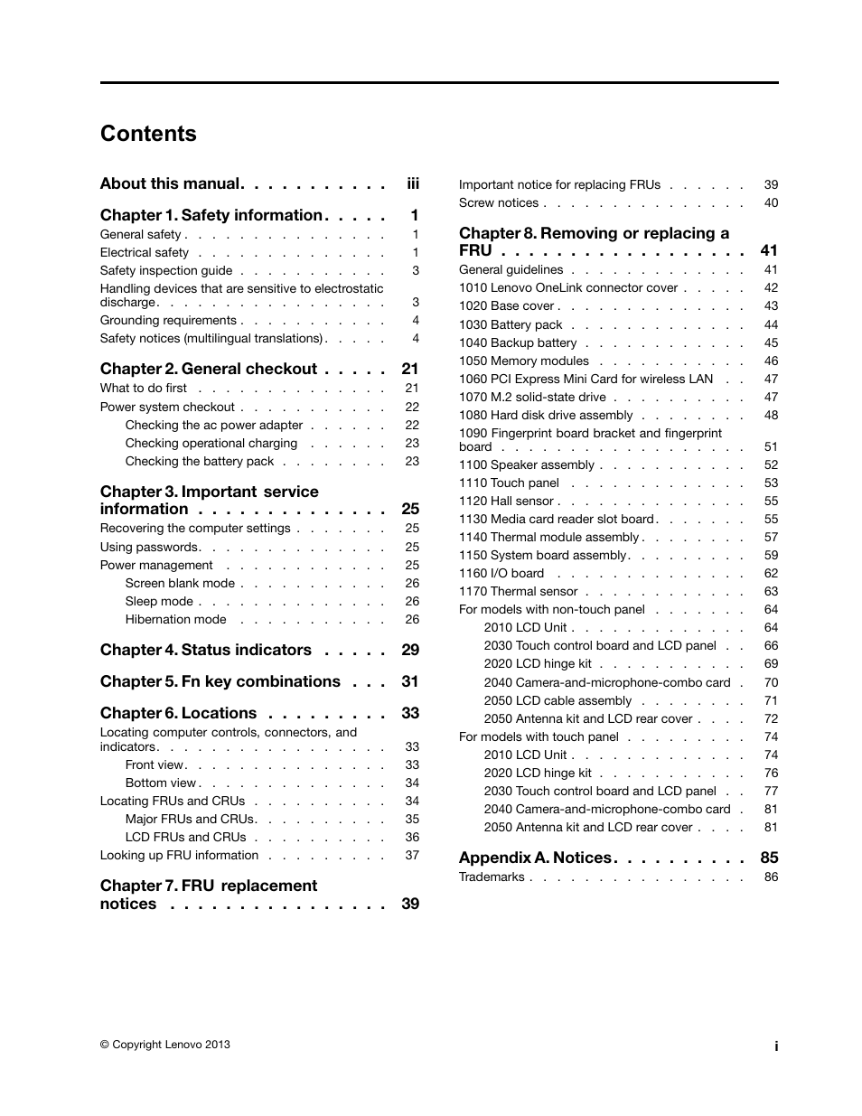 Lenovo V4400u Notebook User Manual | Page 3 / 94