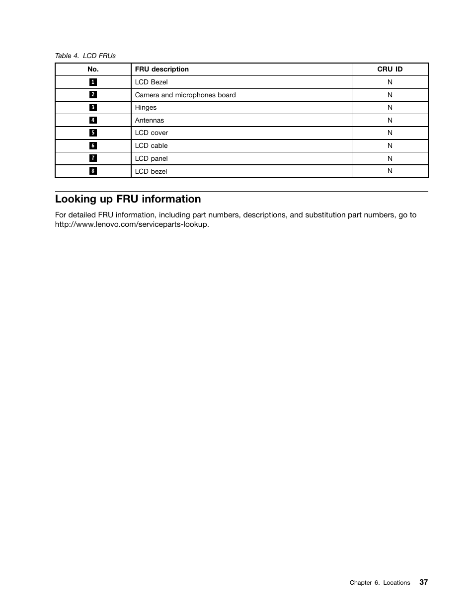 Looking up fru information | Lenovo V4400u Notebook User Manual | Page 43 / 94