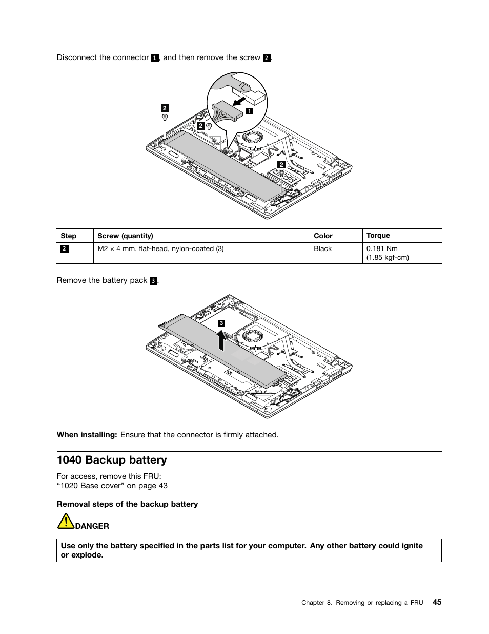 1040 backup battery | Lenovo V4400u Notebook User Manual | Page 51 / 94