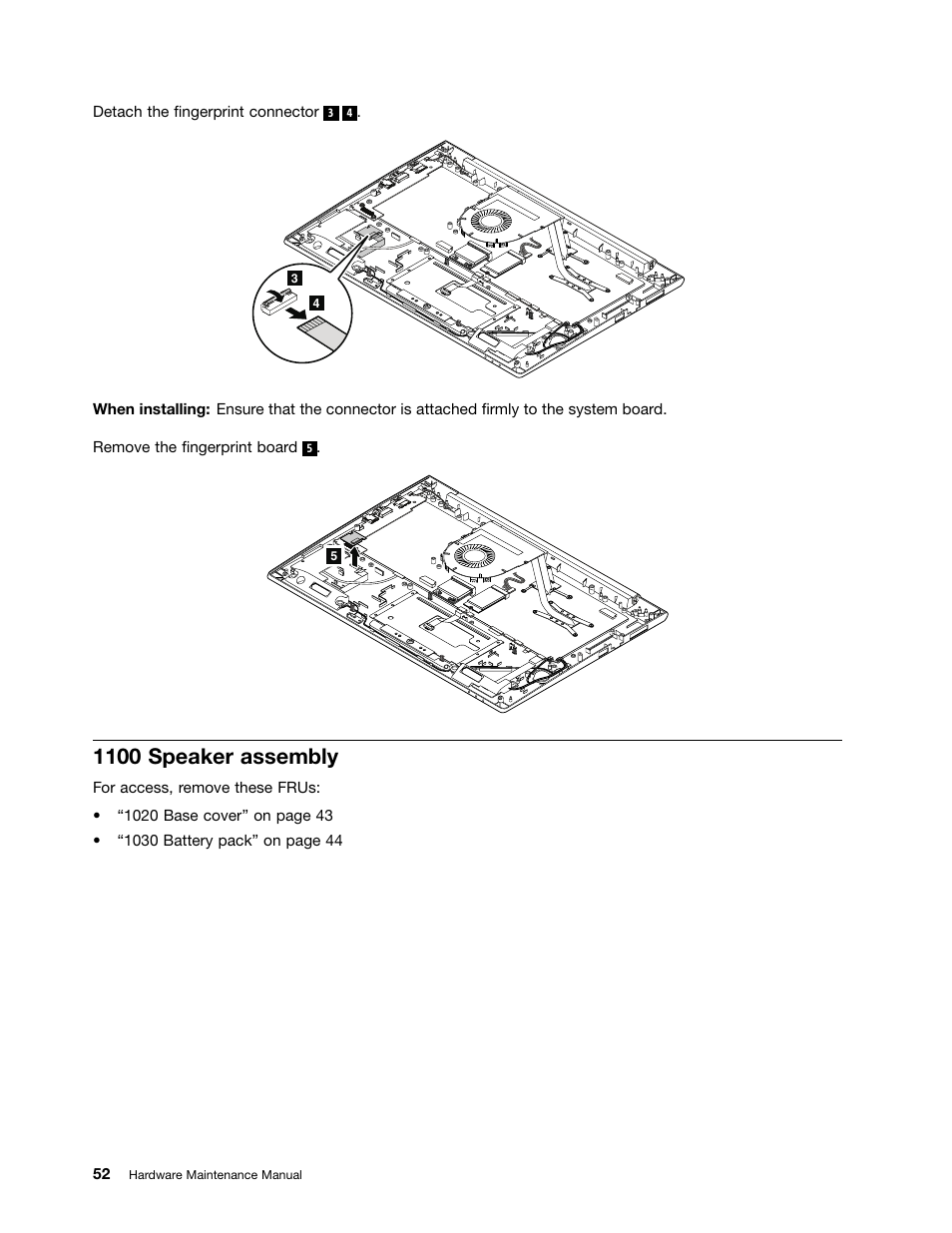 1100 speaker assembly | Lenovo V4400u Notebook User Manual | Page 58 / 94