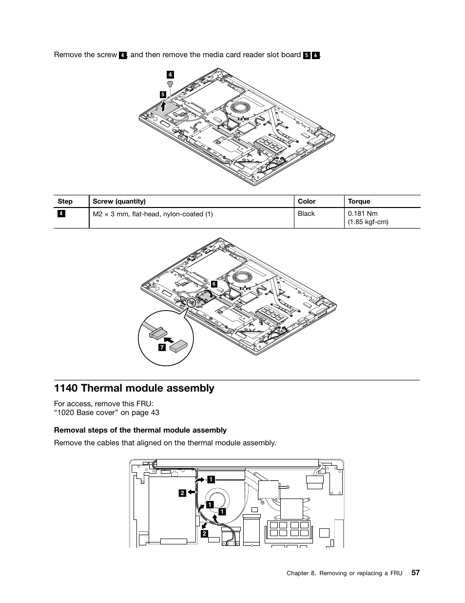 1140 thermal module assembly | Lenovo V4400u Notebook User Manual | Page 63 / 94