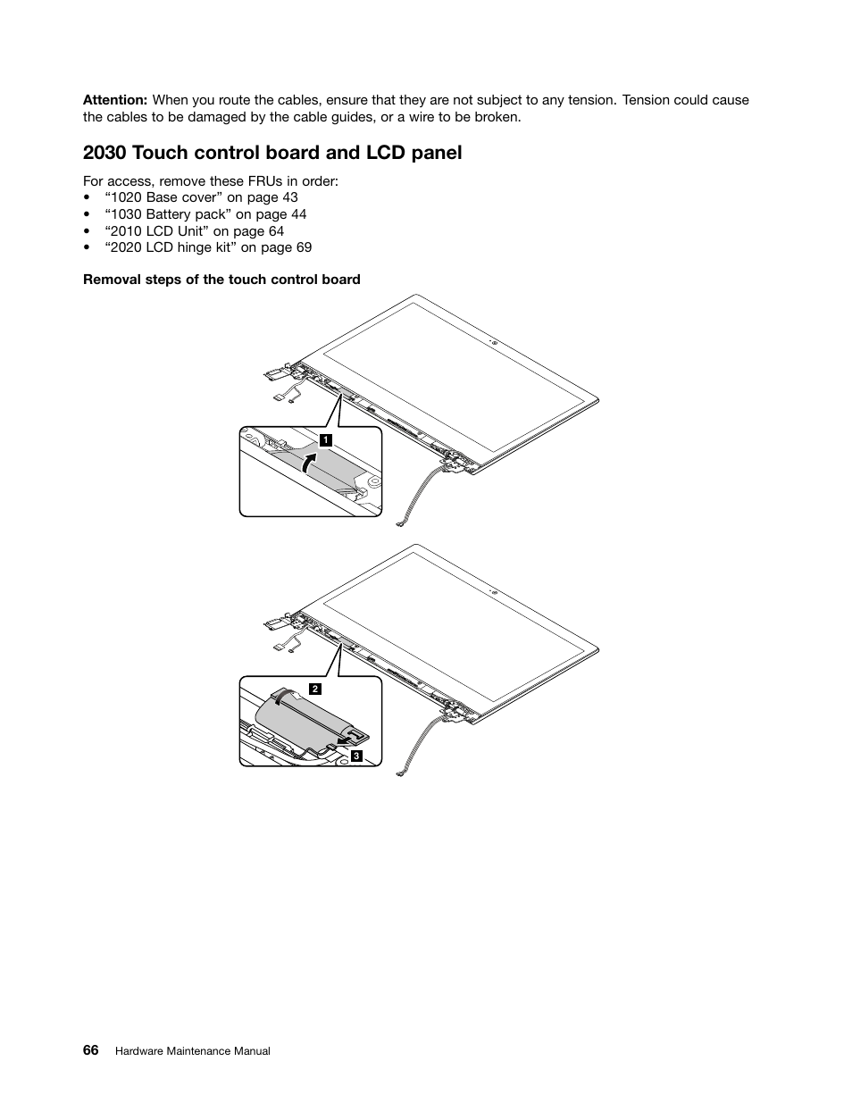 2030 touch control board and lcd panel | Lenovo V4400u Notebook User Manual | Page 72 / 94