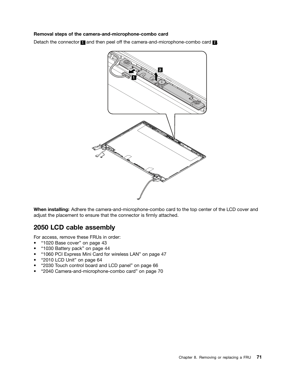 2050 lcd cable assembly | Lenovo V4400u Notebook User Manual | Page 77 / 94