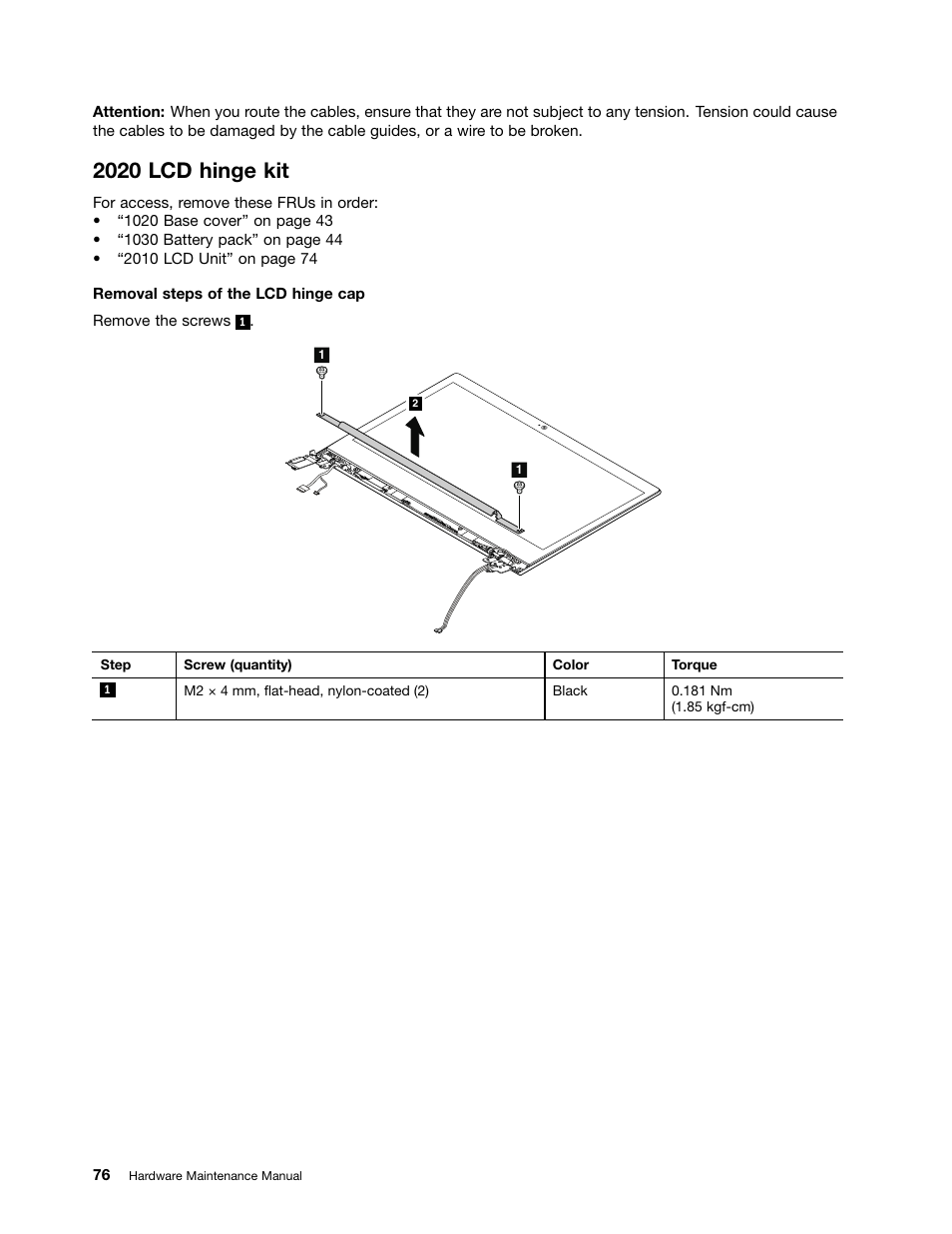 2020 lcd hinge kit | Lenovo V4400u Notebook User Manual | Page 82 / 94