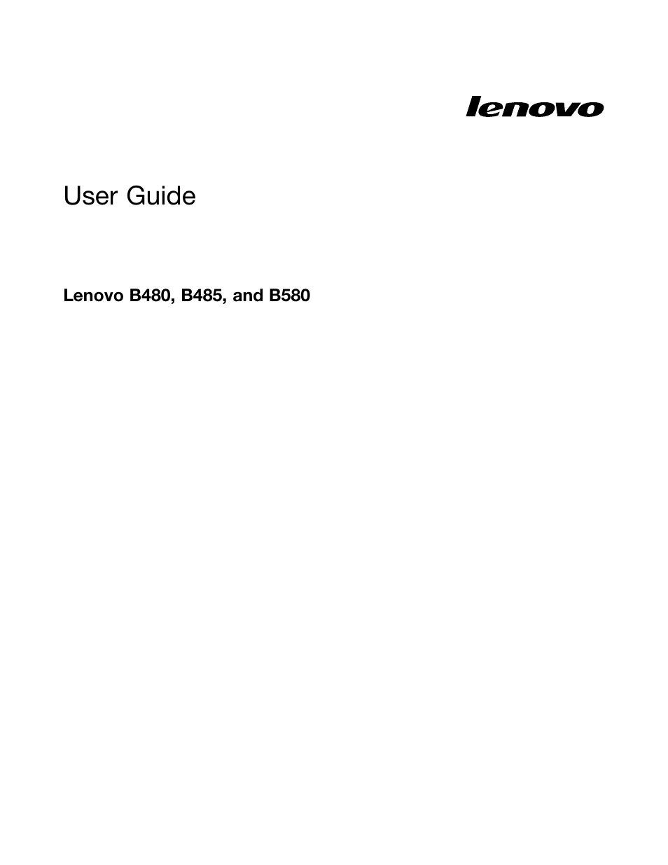 Lenovo B485 Notebook User Manual | 90 pages