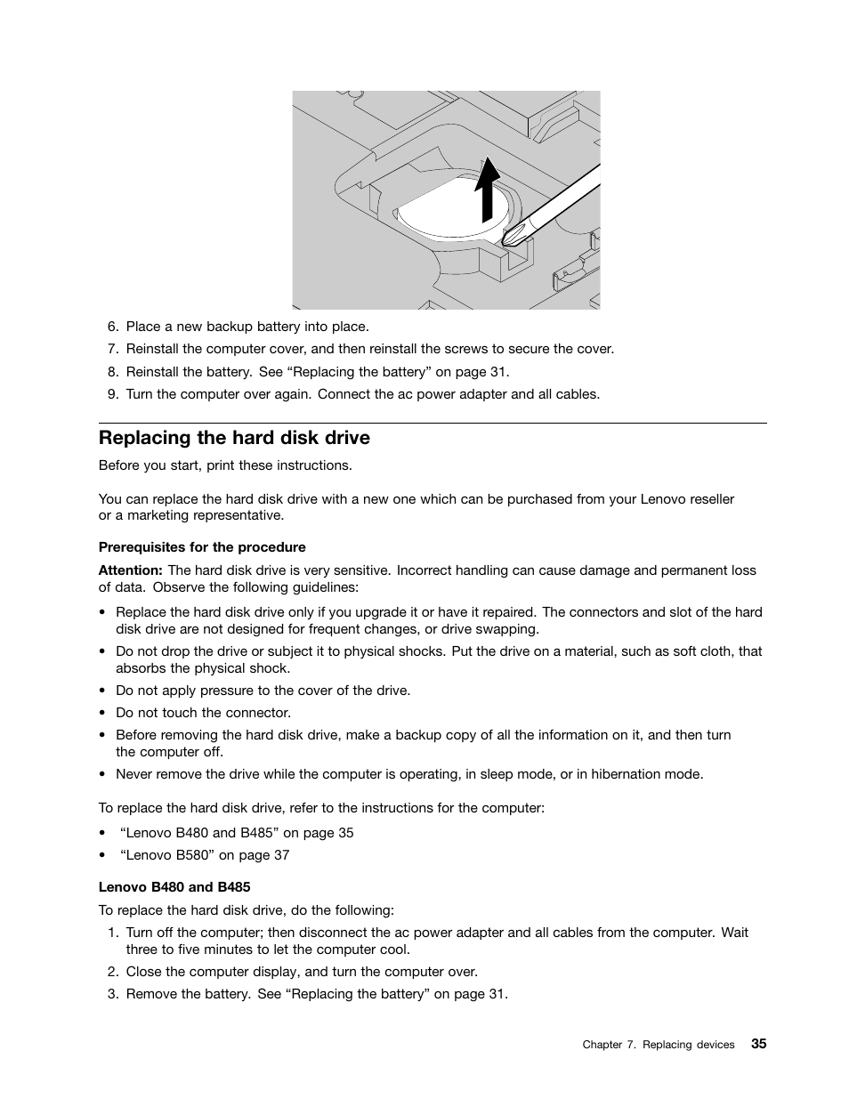 Replacing the hard disk drive | Lenovo B485 Notebook User Manual | Page 51 / 90