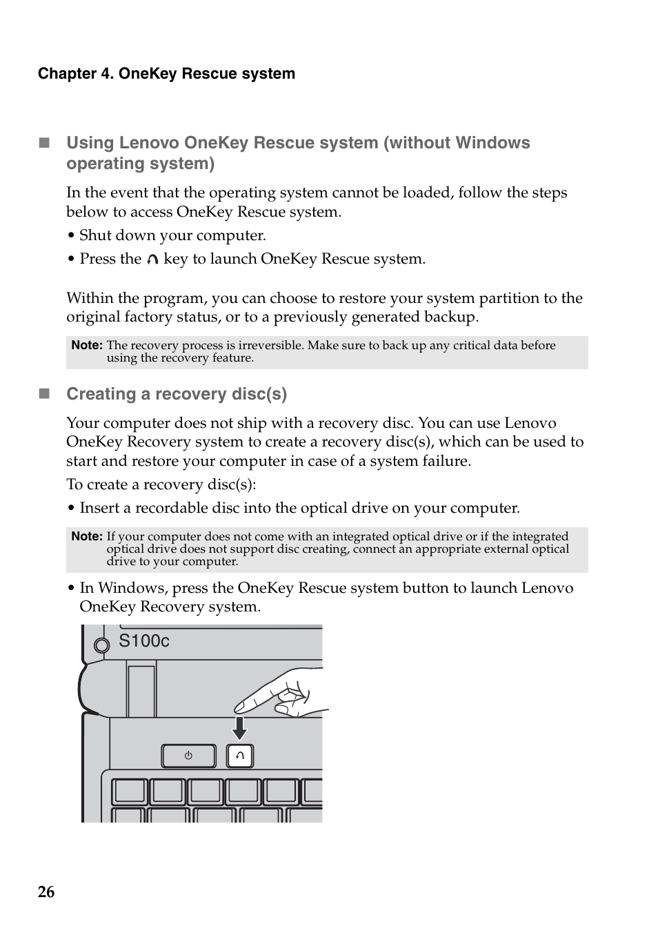 S100c | Lenovo IdeaPad S100c Notebook User Manual | Page 30 / 48