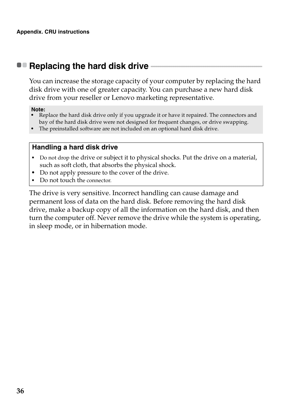 Replacing the hard disk drive | Lenovo IdeaPad S100c Notebook User Manual | Page 40 / 48