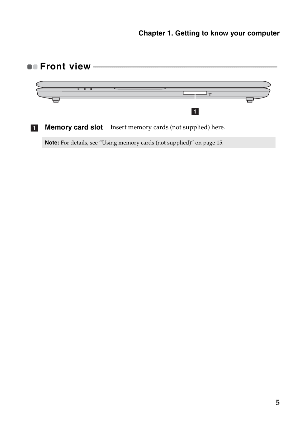 Front view | Lenovo IdeaPad S100c Notebook User Manual | Page 9 / 48