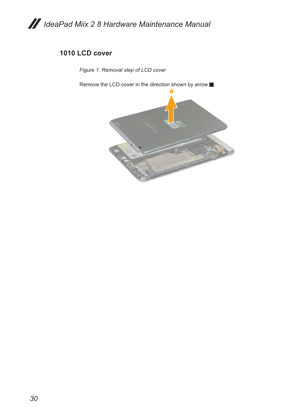 1010 lcd cover, Ideapad miix 2 8 hardware maintenance manual | Lenovo Miix 2 8 Tablet Lenovo User Manual | Page 34 / 57