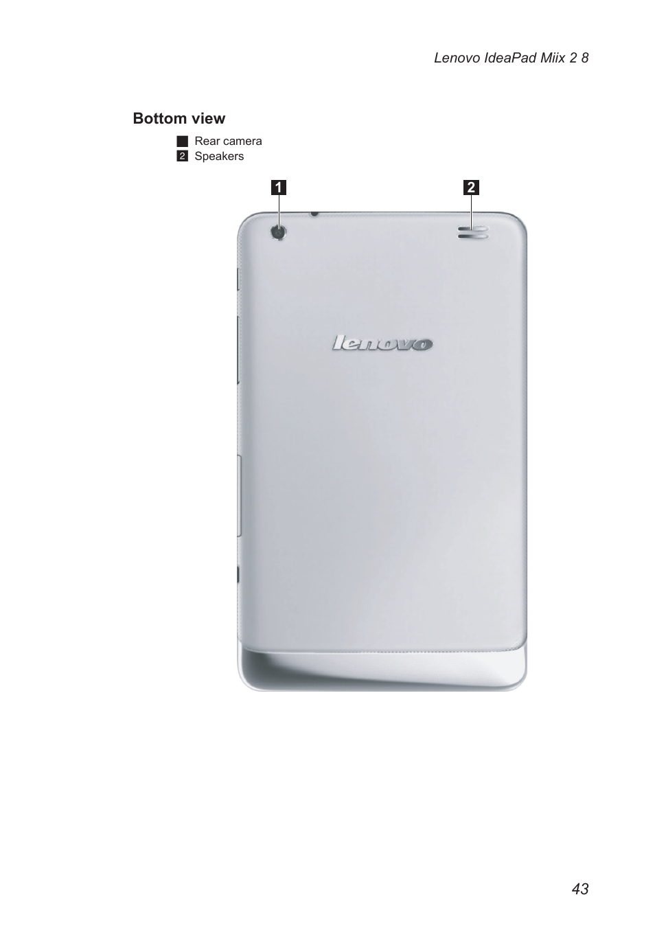 Bottom view | Lenovo Miix 2 8 Tablet Lenovo User Manual | Page 47 / 57