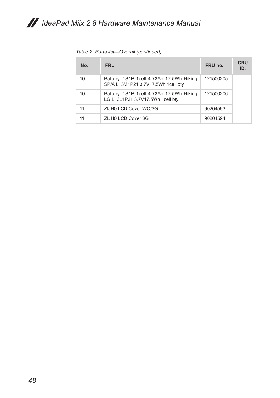 Ideapad miix 2 8 hardware maintenance manual | Lenovo Miix 2 8 Tablet Lenovo User Manual | Page 52 / 57