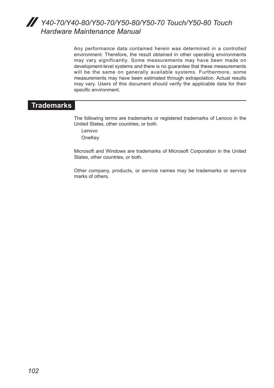 Trademarks | Lenovo Y50-70 User Manual | Page 106 / 106