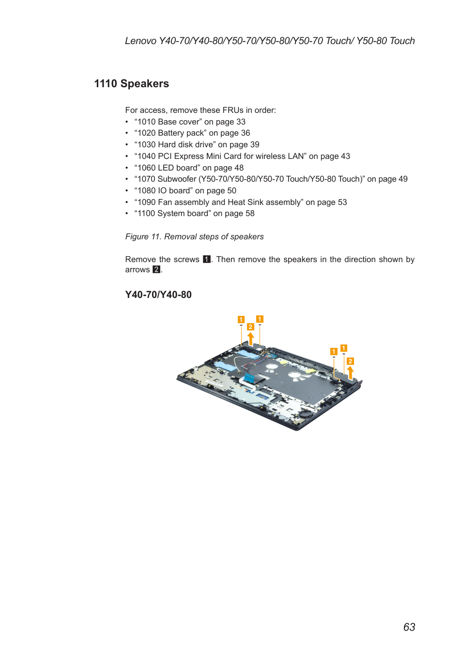 1110 speakers | Lenovo Y50-70 User Manual | Page 67 / 106