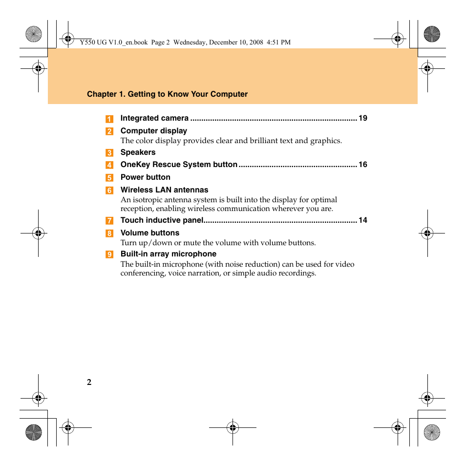 Lenovo IdeaPad Y550 User Manual | Page 10 / 138