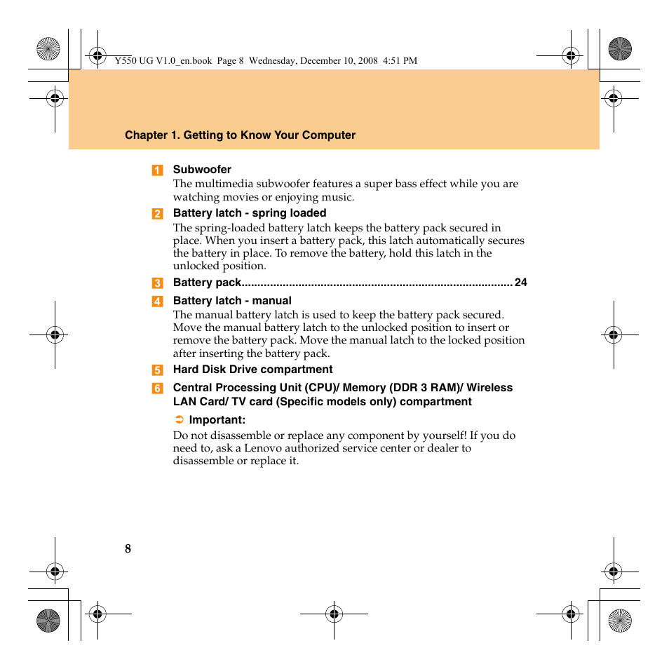 Lenovo IdeaPad Y550 User Manual | Page 16 / 138