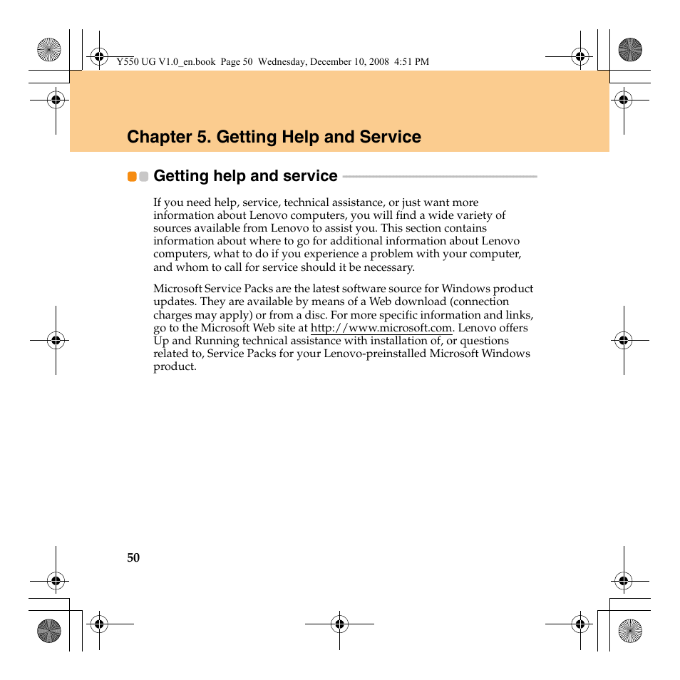 Chapter 5. getting help and service | Lenovo IdeaPad Y550 User Manual | Page 58 / 138