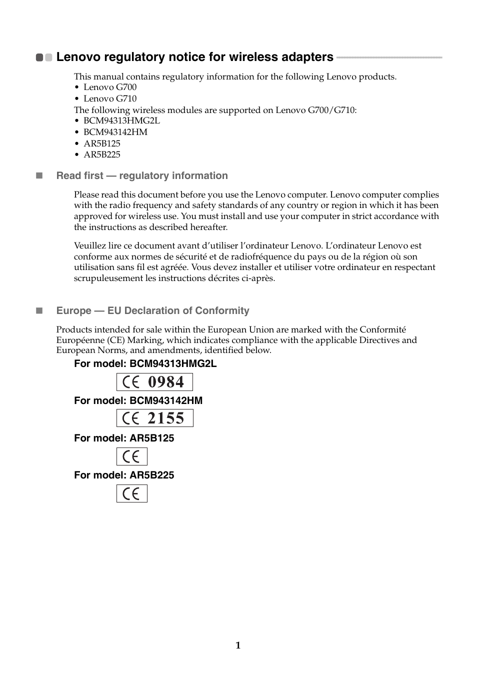 Lenovo G710 Notebook User Manual | Page 2 / 11