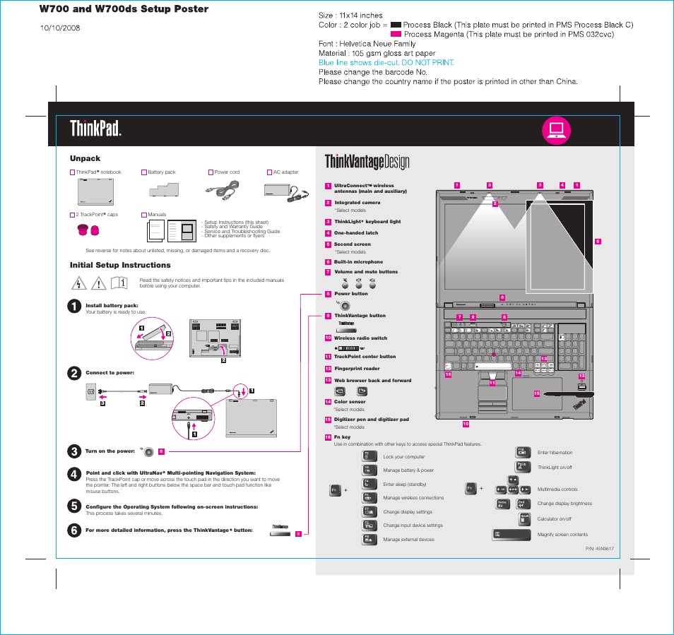 Lenovo ThinkPad W700ds User Manual | 2 pages