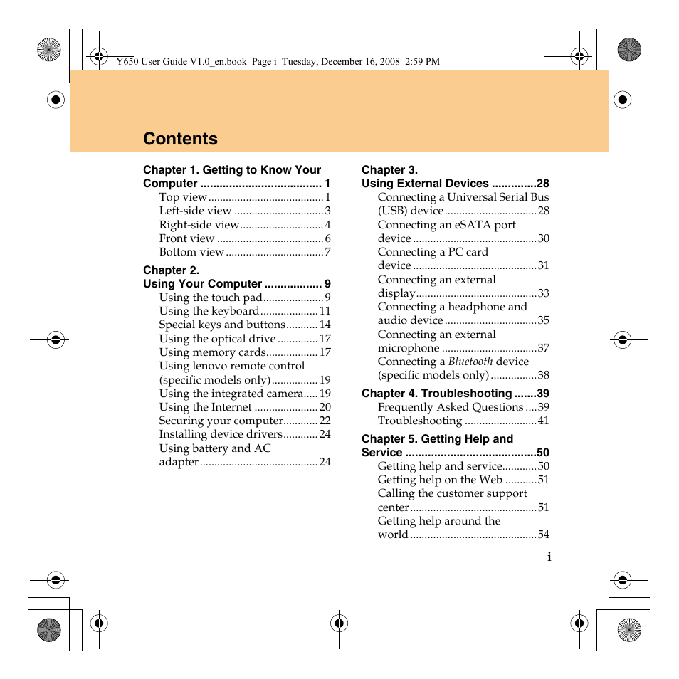 Lenovo IdeaPad Y650 User Manual | Page 7 / 138