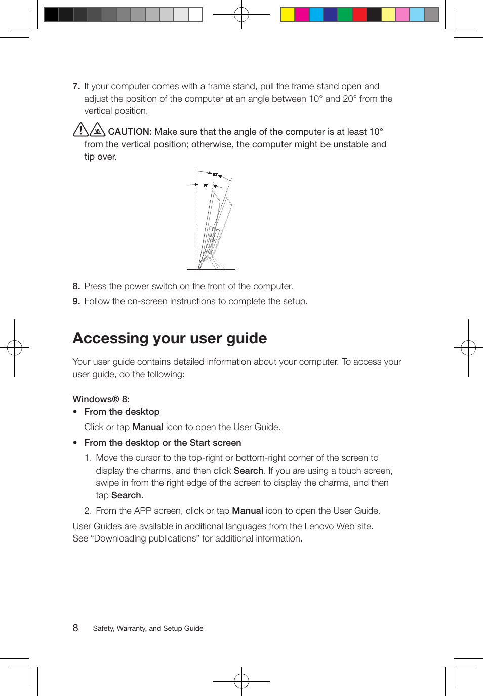 Accessing your user guide | Lenovo S310 All-in-One User Manual | Page 9 / 24
