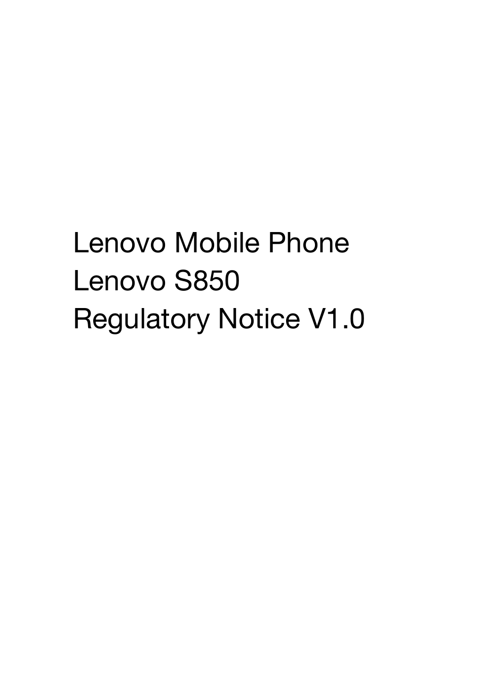 Lenovo S850 Smartphone User Manual | 4 pages