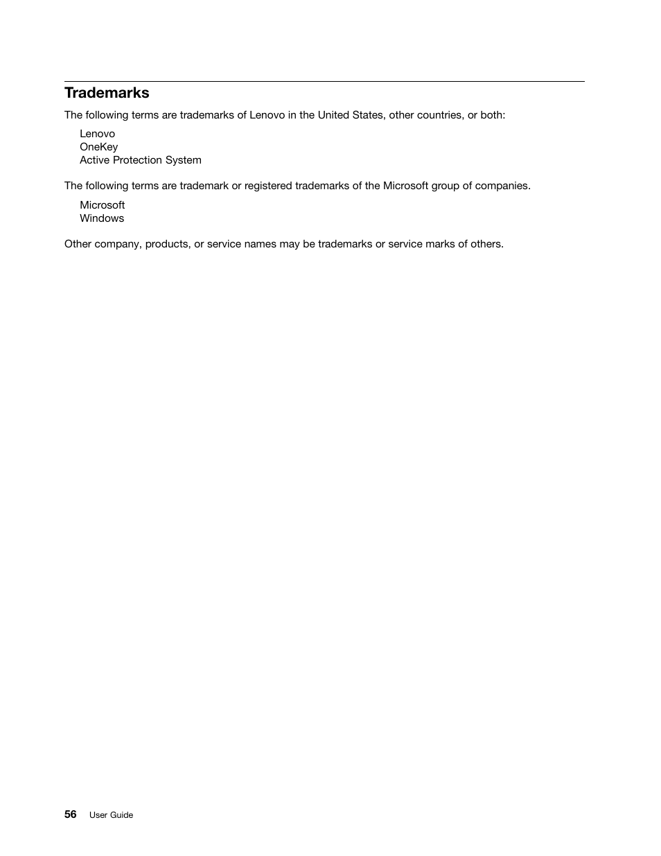 Trademarks | Lenovo K49 Notebook User Manual | Page 70 / 72