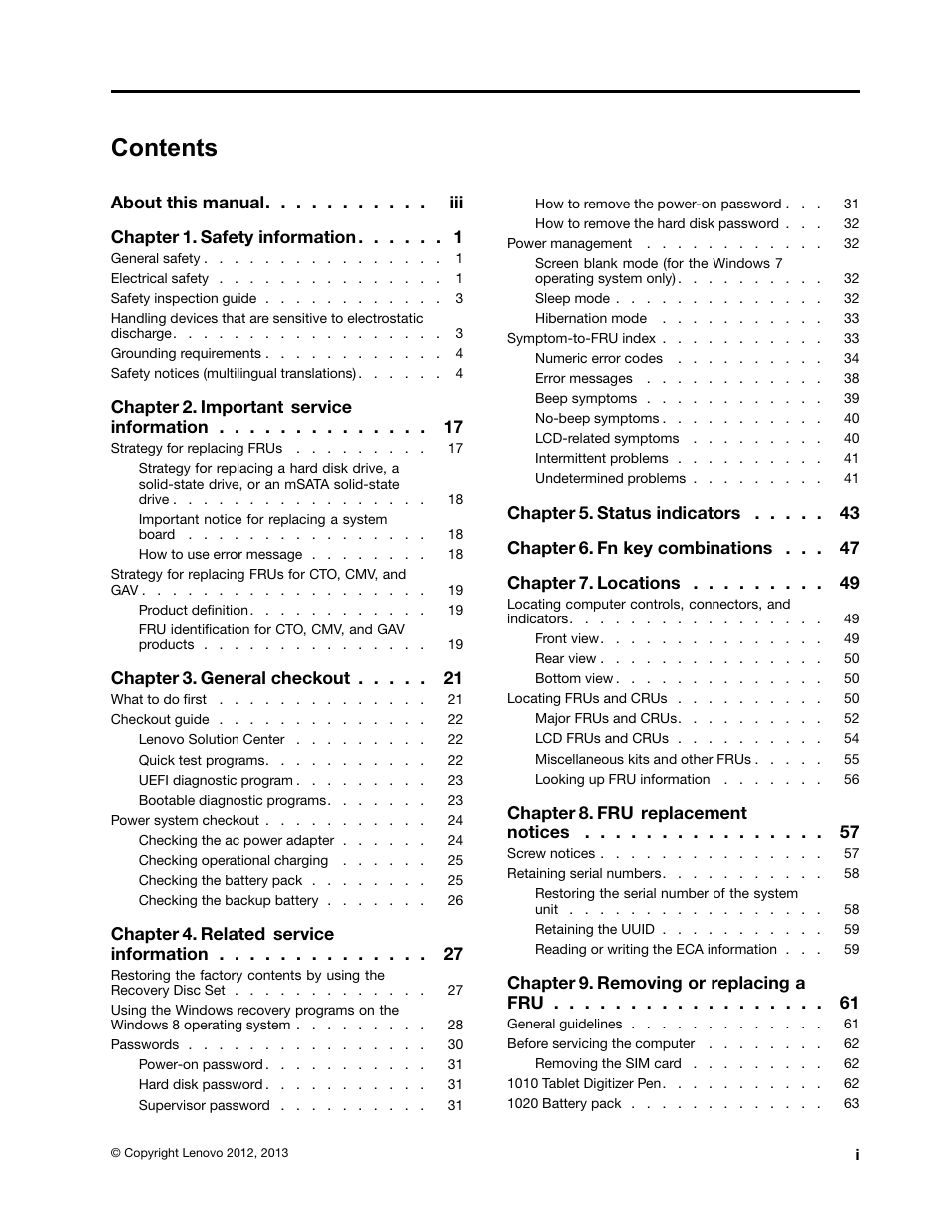 Lenovo ThinkPad X230 Tablet User Manual | Page 3 / 118