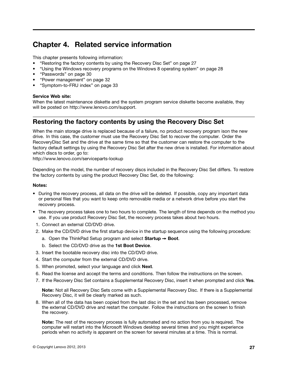 Chapter 4. related service information | Lenovo ThinkPad X230 Tablet User Manual | Page 33 / 118