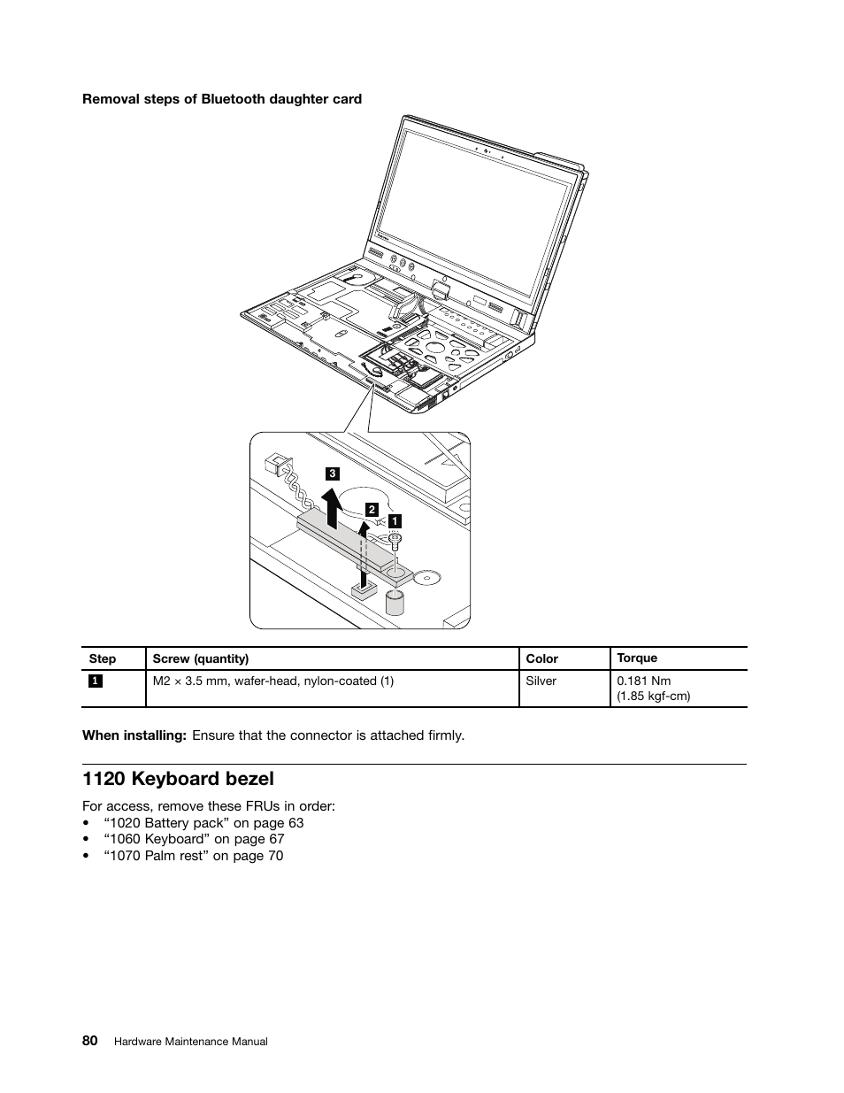1120 keyboard bezel | Lenovo ThinkPad X230 Tablet User Manual | Page 86 / 118
