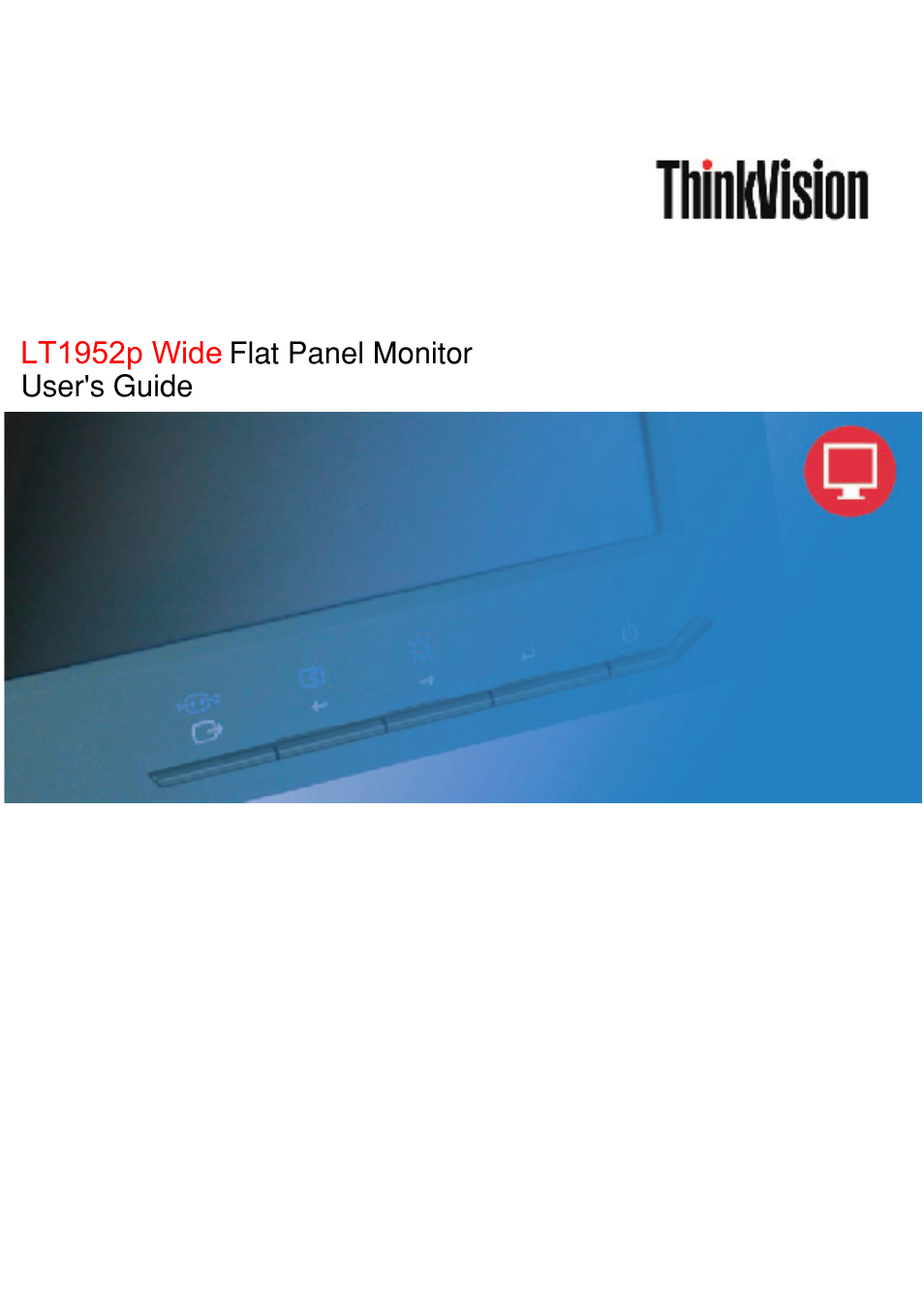 Lenovo ThinkVision LT1952p Wide 19in LCD Monitor User Manual | 38 pages