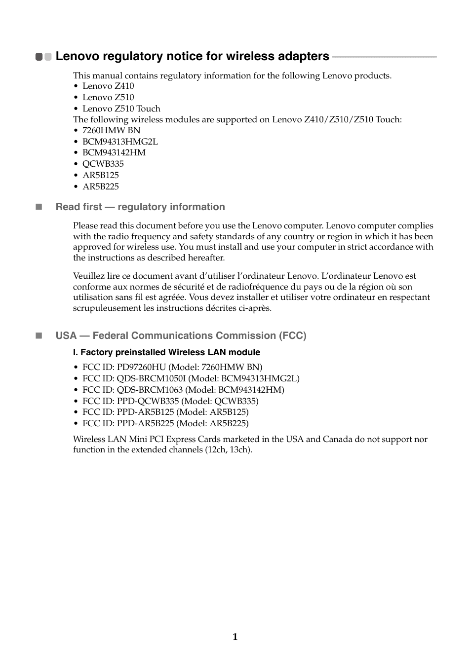 Lenovo IdeaPad Z510 Notebook User Manual | 6 pages