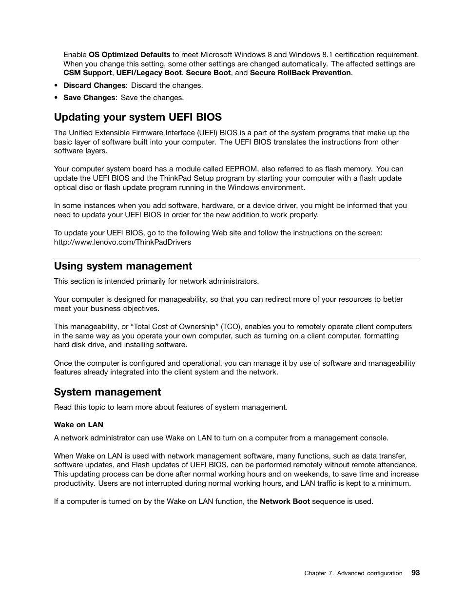 Updating your system uefi bios, Using system management, System management | Lenovo ThinkPad X140e User Manual | Page 109 / 156