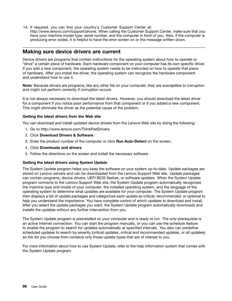 Making sure device drivers are current | Lenovo ThinkPad X140e User Manual | Page 112 / 156