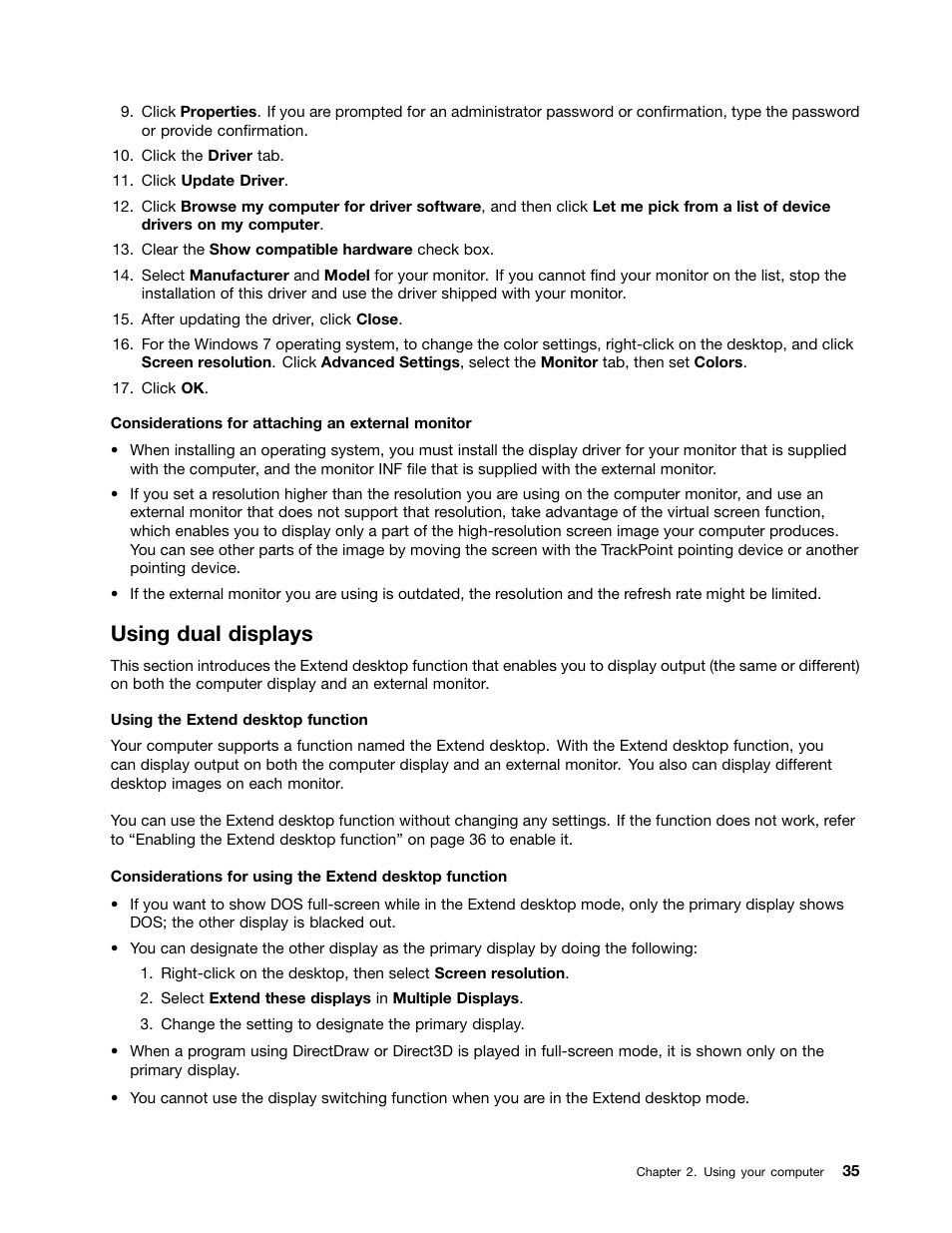 Using dual displays | Lenovo ThinkPad X140e User Manual | Page 51 / 156