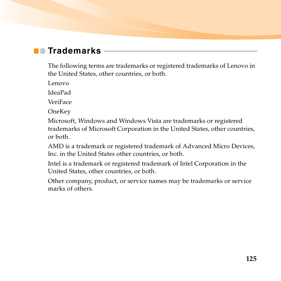 Trademarks | Lenovo IdeaPad U550 User Manual | Page 139 / 144