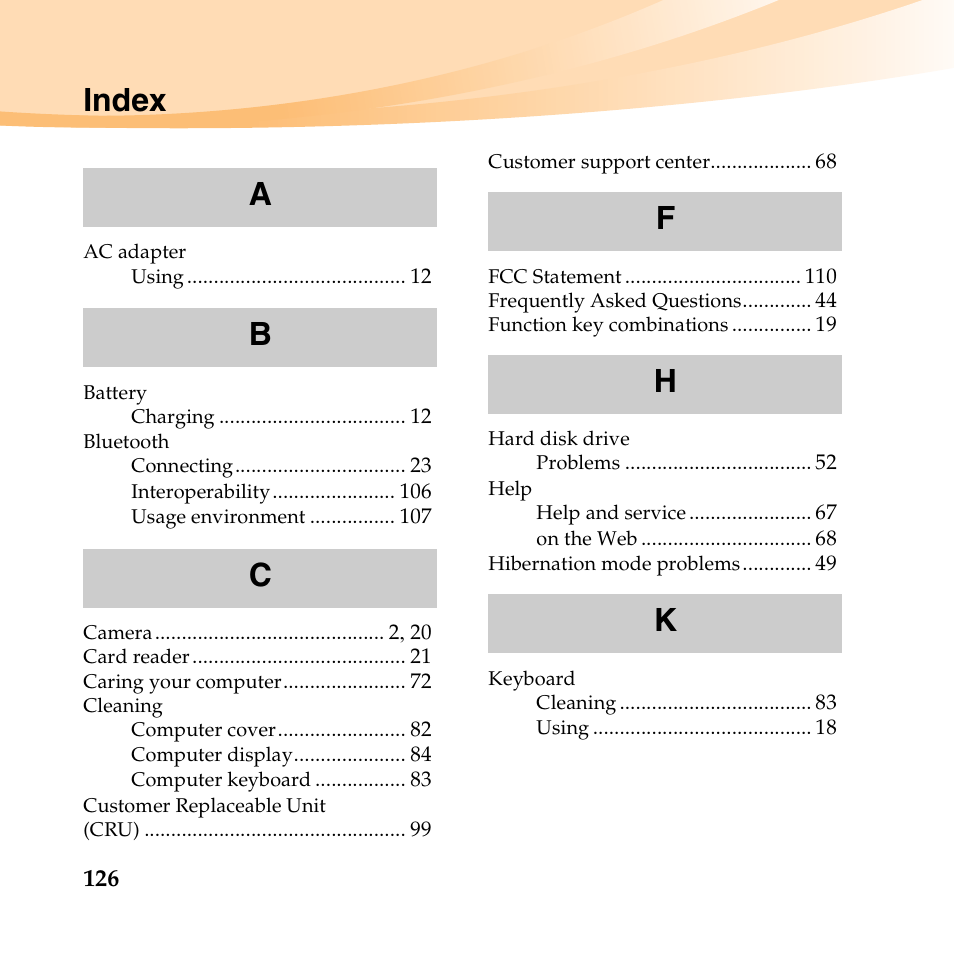 Index | Lenovo IdeaPad U550 User Manual | Page 140 / 144