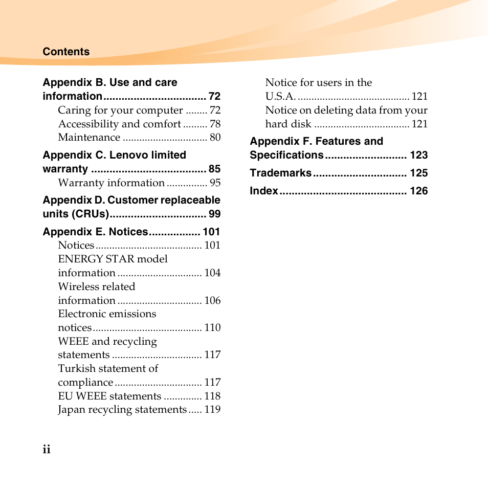 Lenovo IdeaPad U550 User Manual | Page 8 / 144