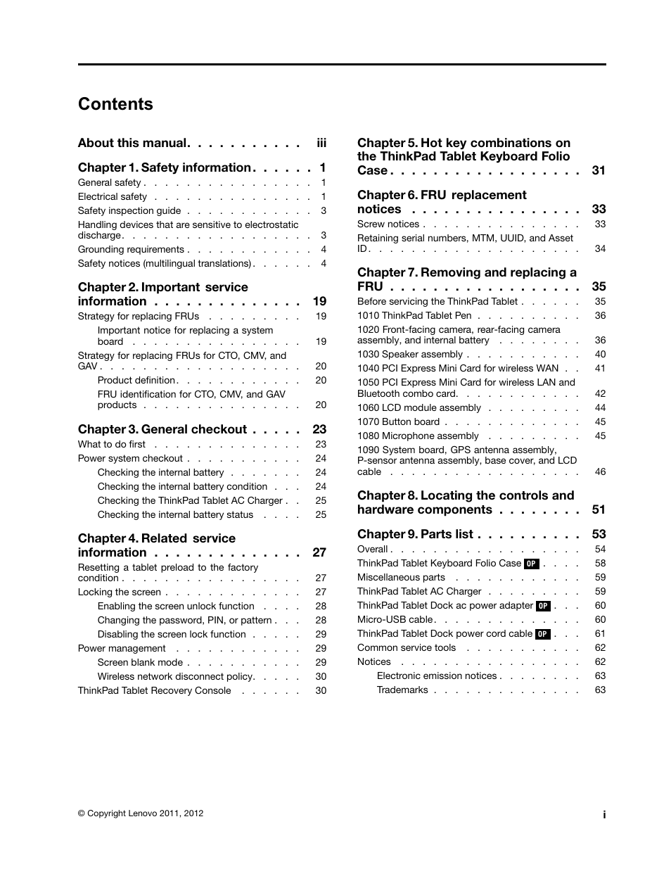 Lenovo ThinkPad Tablet User Manual | Page 3 / 72