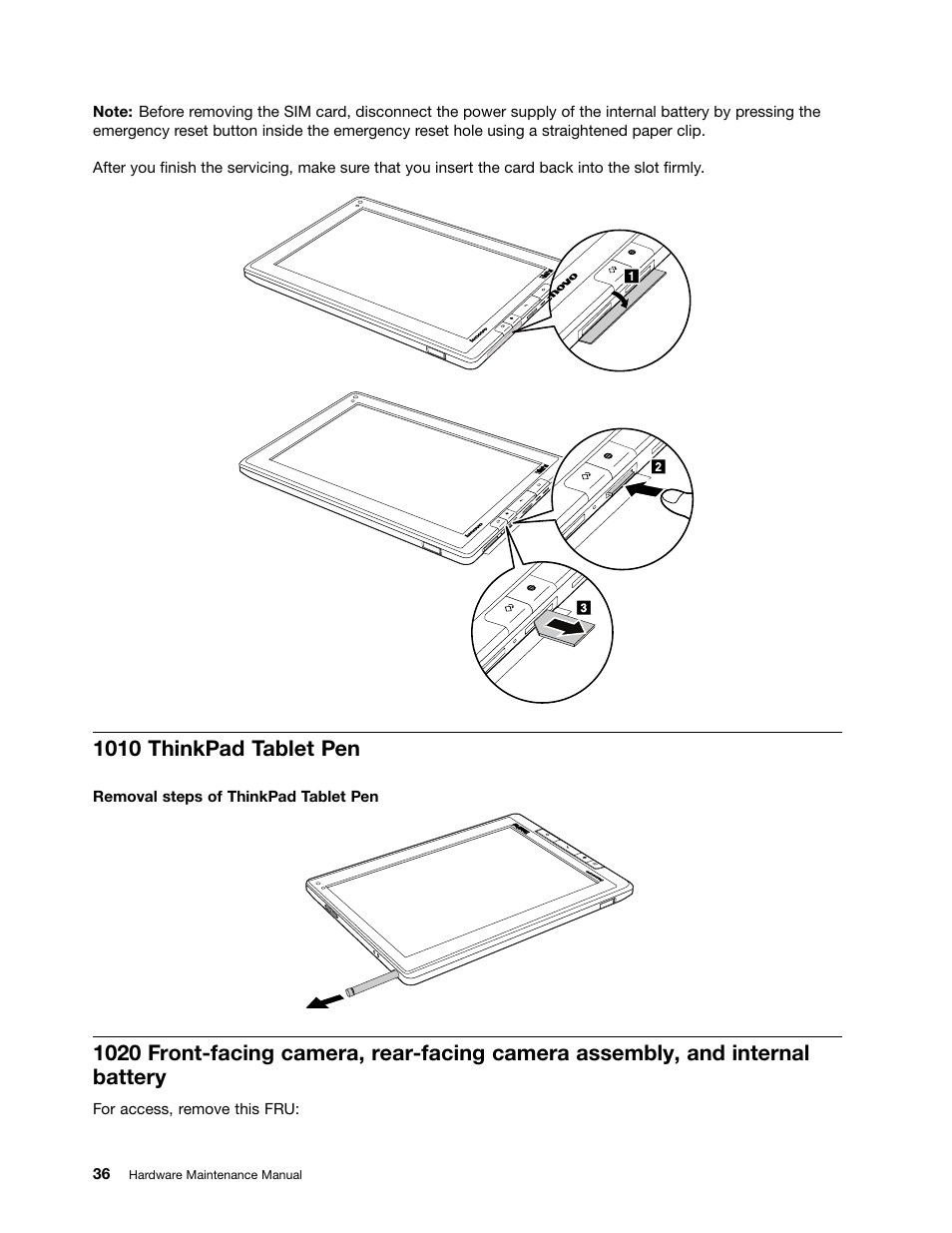 1010 thinkpad tablet pen | Lenovo ThinkPad Tablet User Manual | Page 42 / 72