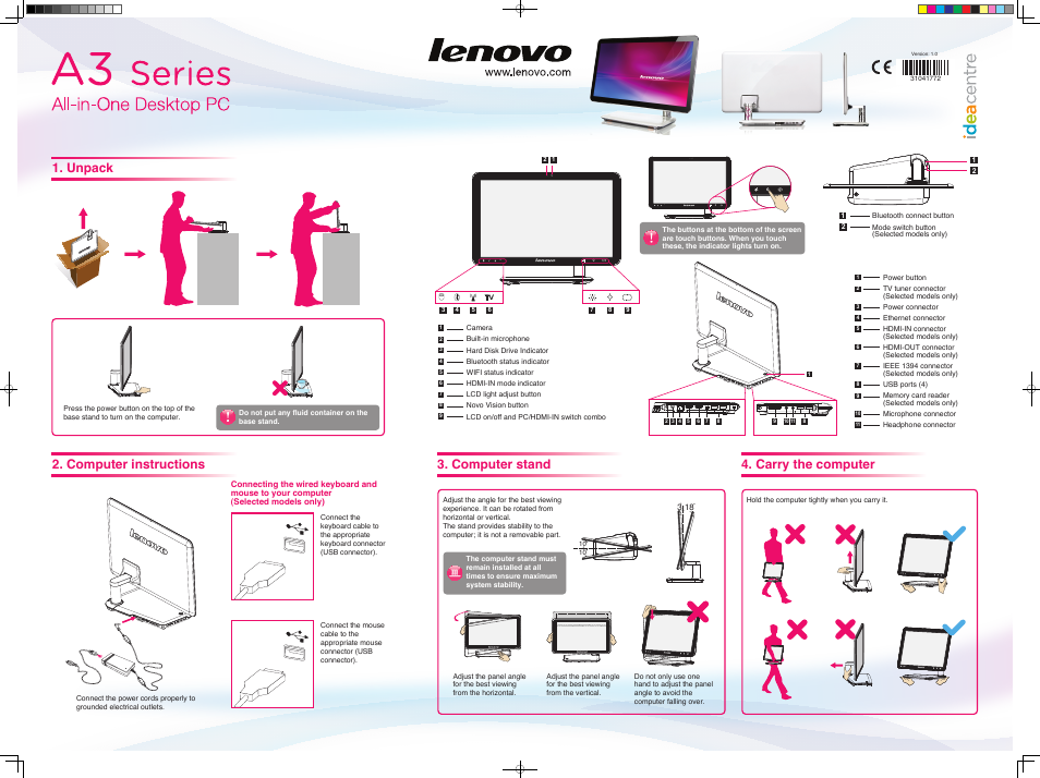 Lenovo IdeaCentre A300 User Manual | 2 pages