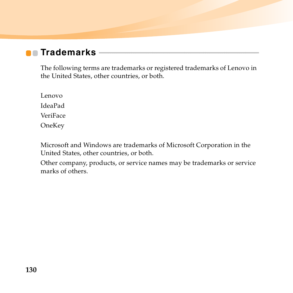 Trademarks | Lenovo IdeaPad S10-3t User Manual | Page 144 / 150