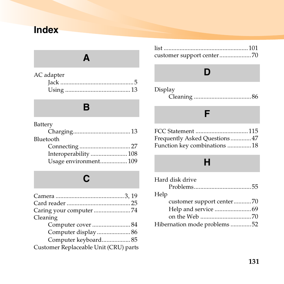 Index | Lenovo IdeaPad S10-3t User Manual | Page 145 / 150