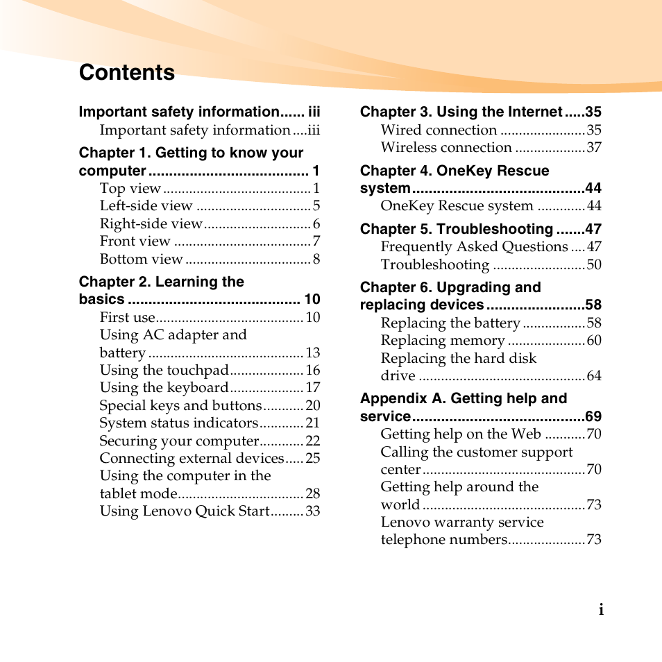 Lenovo IdeaPad S10-3t User Manual | Page 7 / 150