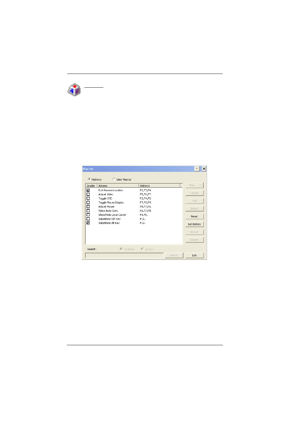 Macros, Hotkeys | ATEN ALTUSCN KH1516I User Manual | Page 100 / 172