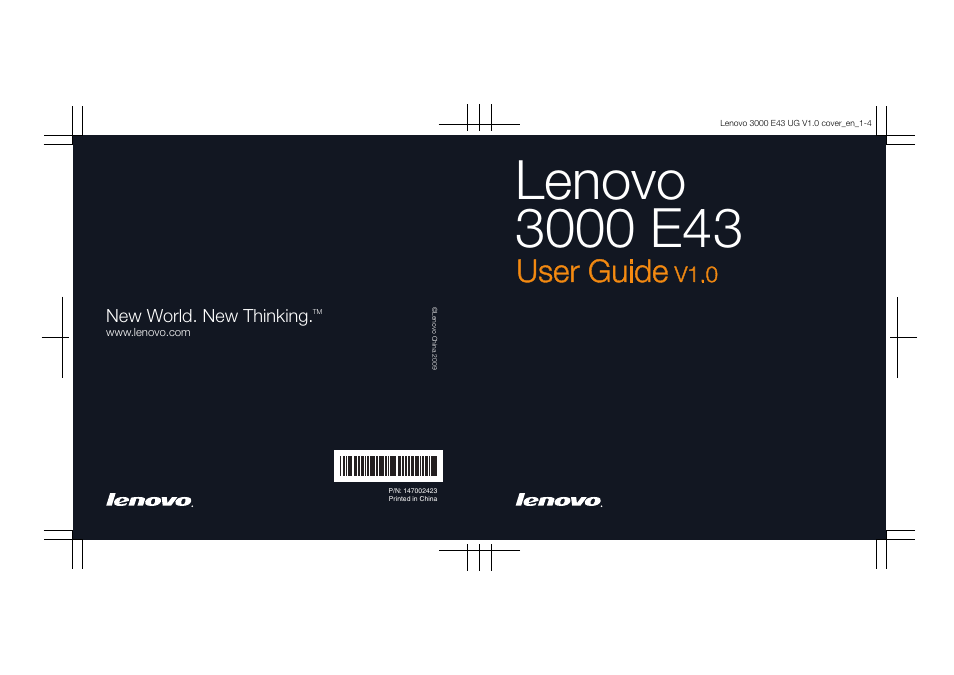 User guide, V1.0 | Lenovo E43 Notebook User Manual | Page 142 / 142