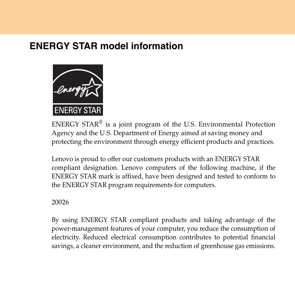 Energy star model information | Lenovo E43 Notebook User Manual | Page 3 / 142