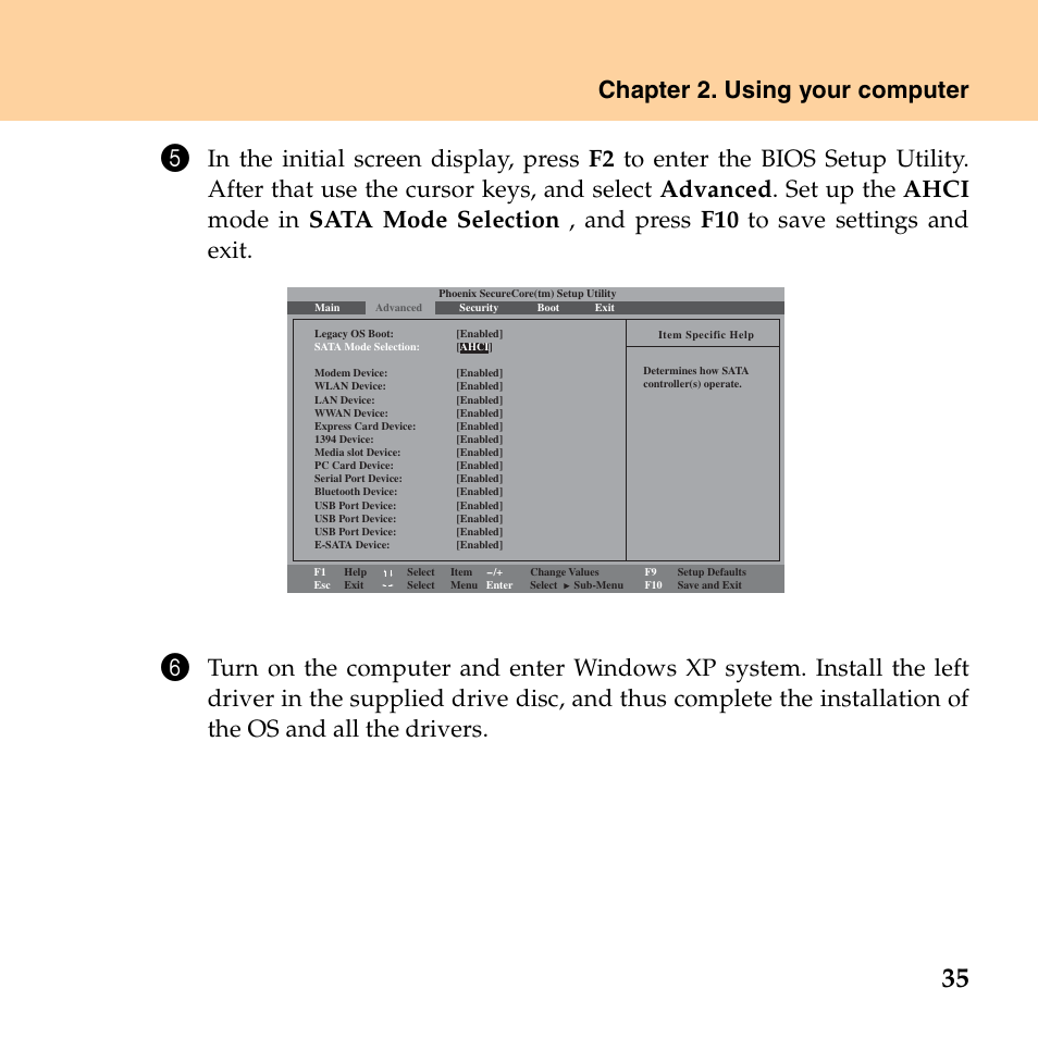 Chapter 2. using your computer | Lenovo E43 Notebook User Manual | Page 41 / 142