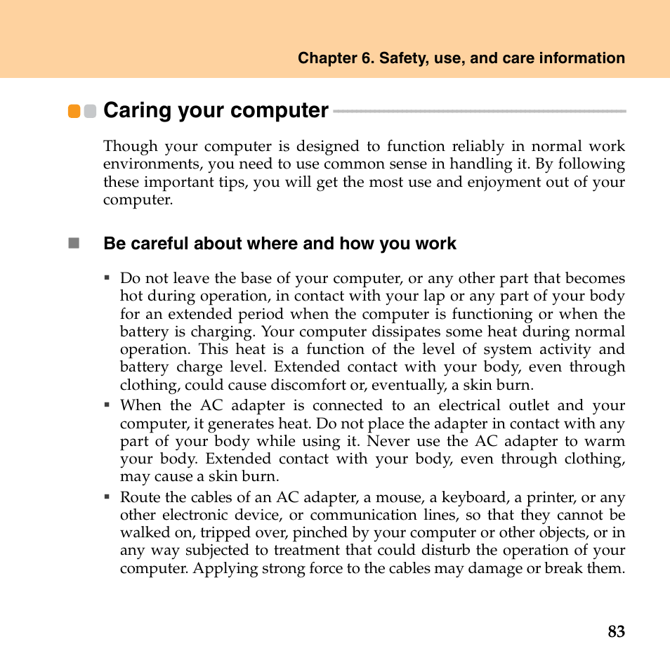 Caring your computer | Lenovo E43 Notebook User Manual | Page 89 / 142
