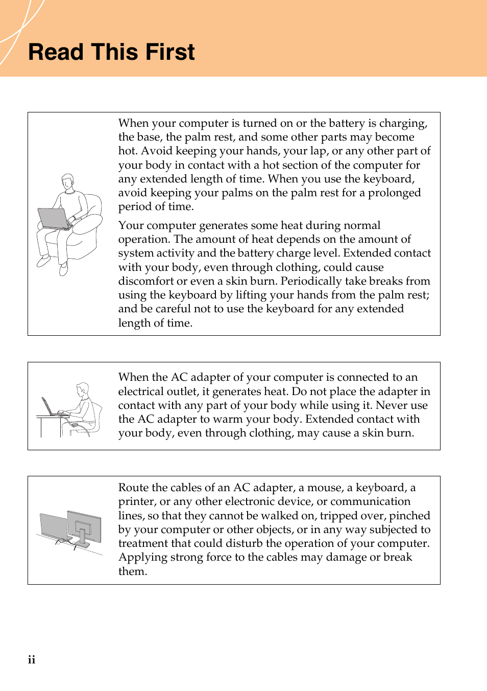 Read this first | Lenovo IdeaPad Y710 User Manual | Page 4 / 102